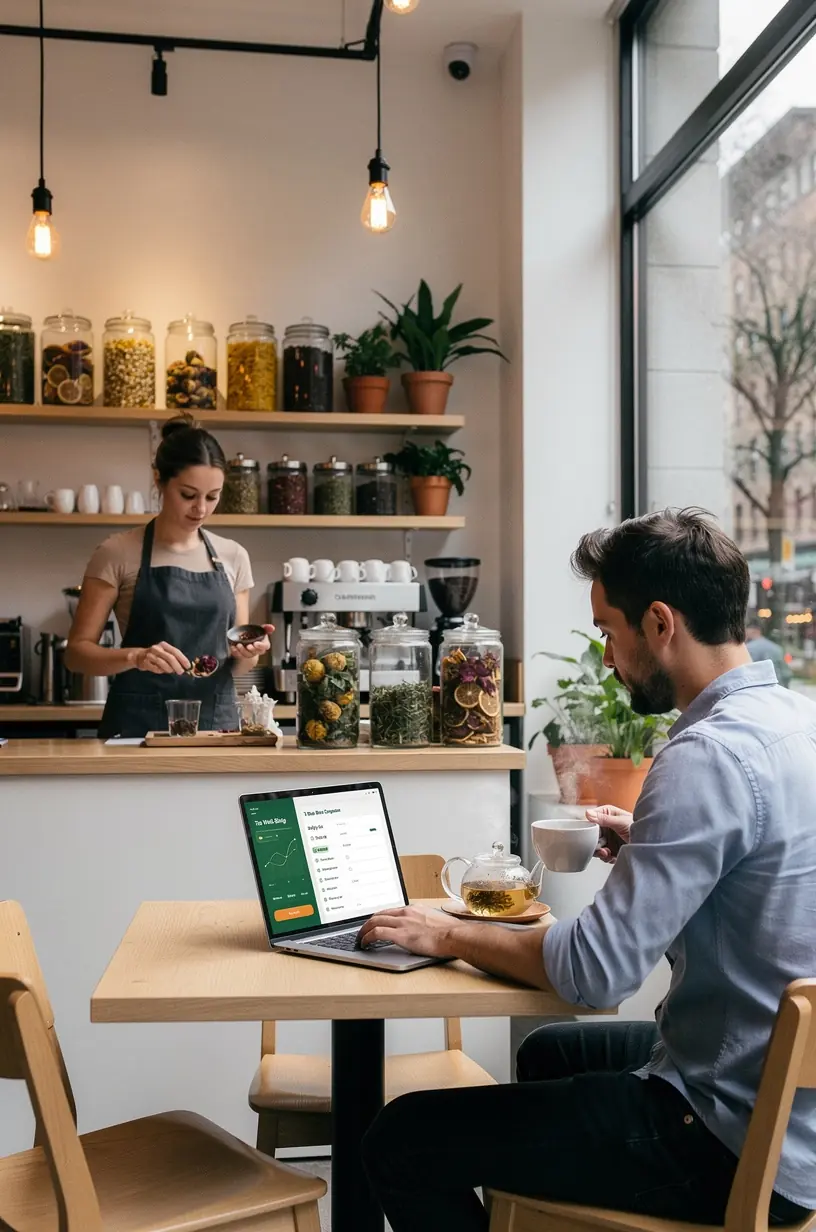 Grafinė diagrama, iliustruojanti optimalų žolelių arbatos užplikymo laiką ir temperatūrą.
